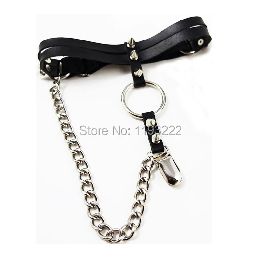 Подвязка для чулок в стиле панк рок Dark кожаный пояс ручной работы два ряда с