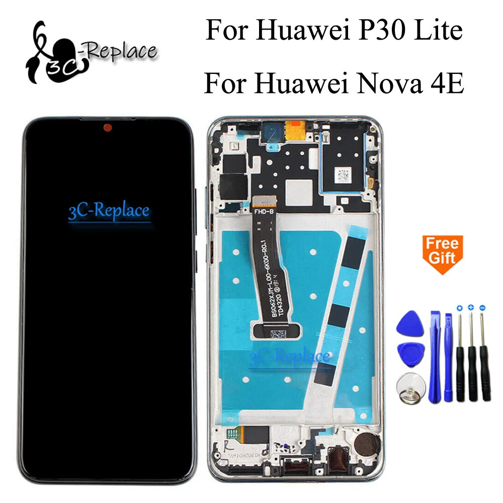 Оригинальный ЖК дисплей 6 1 дюйма для Huawei P30 Lite / Nova 4E сенсорная панель дигитайзер в