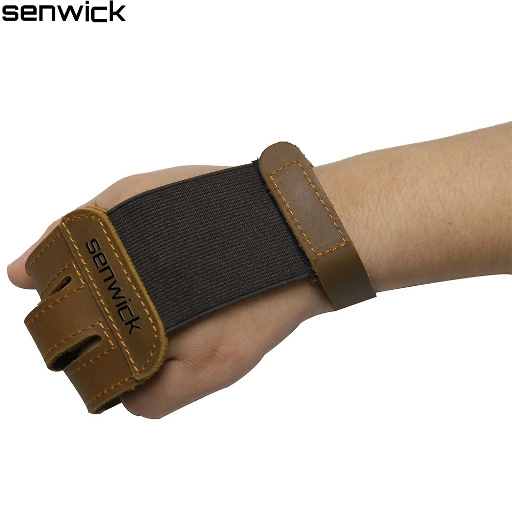 Черный Коричневый 3 Палец Защитная Кожа Протектор Перчатки Для Стрельбы Из Лука