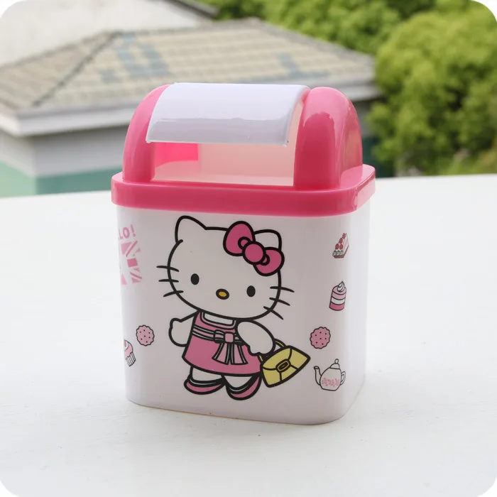 Hello kitty ведро для хранения стола квадратная коробка для салфеток Ведерко для мусора кухонный автомобильный держатель мешка для мусора миниатюрная мусорная корзина Автомобильный держатель для салфеток
