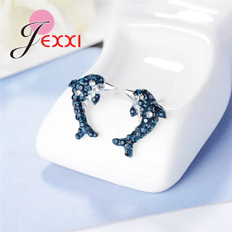 Gorgeous Top Quality 925 Sterling Silver Super Shinning Cubic Zirconia Cute Animal Shape Design Stud Earrings Jewelry For Women | Украшения