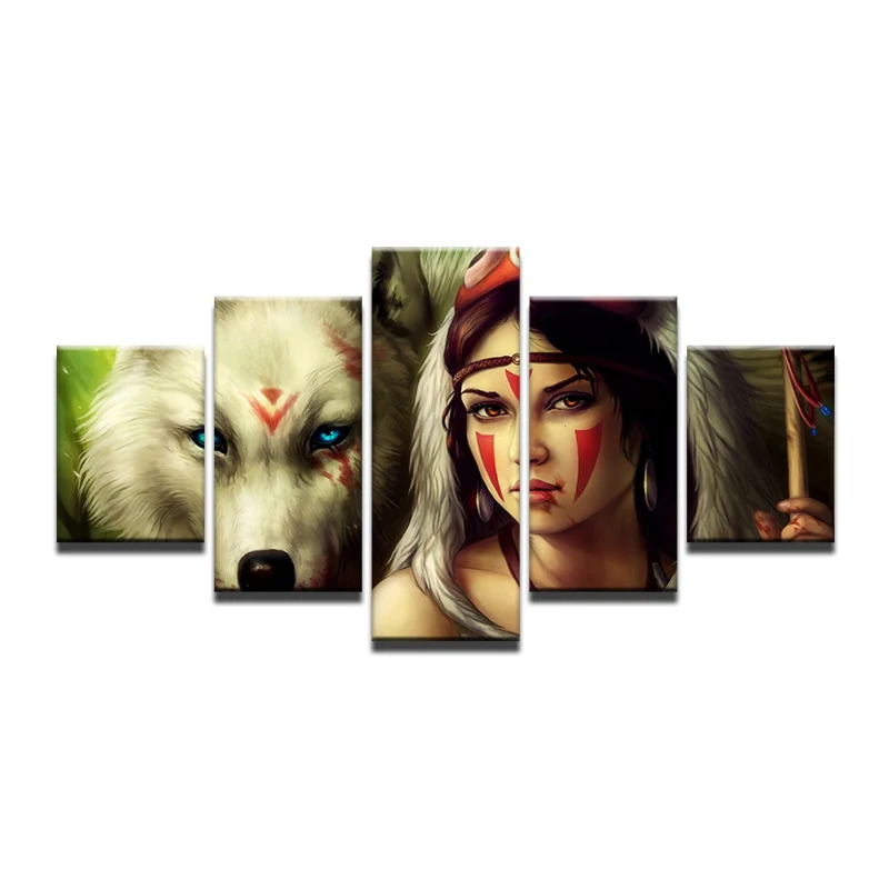5 шт. Mononoke Hime Белый Волк Бог Мона Принцесса Мононоке домашний Настенный декор