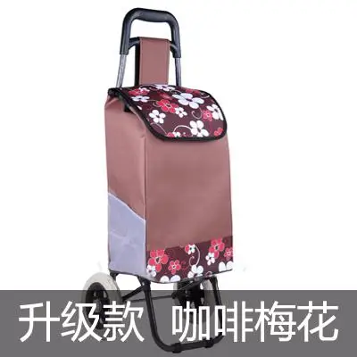 style6 Двухколесная Тележка для покупок складная тележка для багажа переносная ручная тележка для прицепа металлическая корзина на колесах с сумкой - Цвет: style6