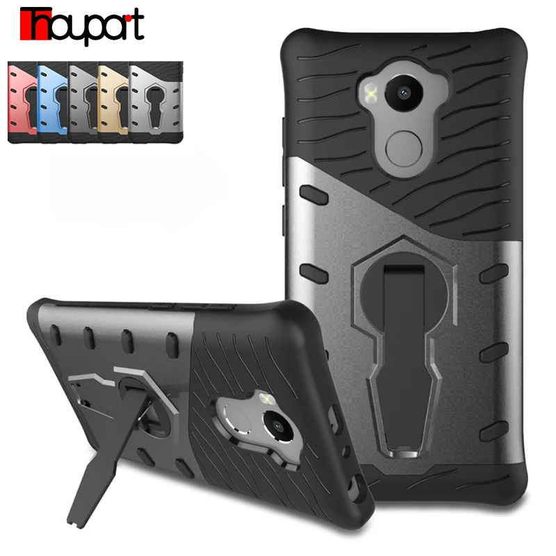Thouport Case For Xiaomi Redmi 4 Silicone Rotate Kickstand Shockproof covers TPU PC Cover Cases Pro Prime |