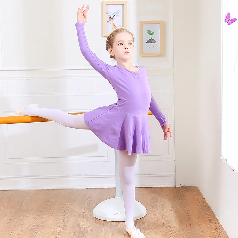 TIEJIAN 2PCS Children Dance Costume Long Sleeve Girls Gymnastics Ballet Dress+Safety Shorts Sets/vestido manga larga gimnasia 28 |