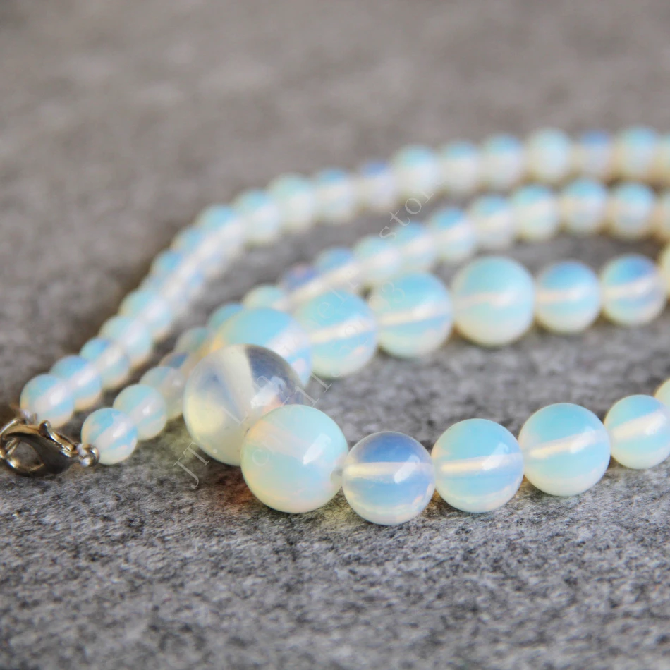 Т8303 Новое ожерелье из лунного камня Сри-Ланки 6-14 мм с опалом халцедона жемчужные бусины Модные очаровательные женские украшения оптовая продажа.