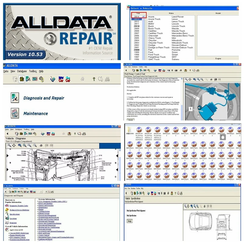 Высококачественное программное обеспечение Alldata 10 53 в Mit // chell OD5 профессиональная