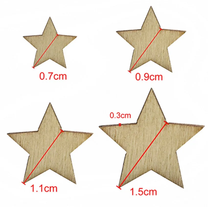 100 шт. деревянные пуговицы в форме звезды | Дом и сад