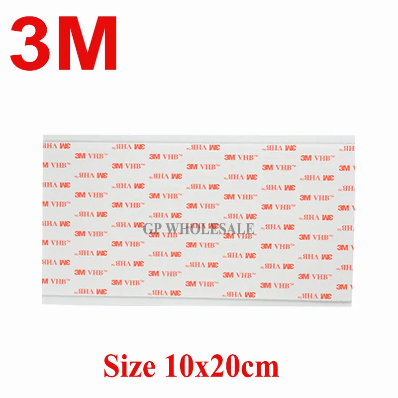 

5pcs/lot 3M VHB 4910 Double Sided Adhesive Acrylic Foam Tape Clear 20cm*10cm*1mm 100mmx200mm