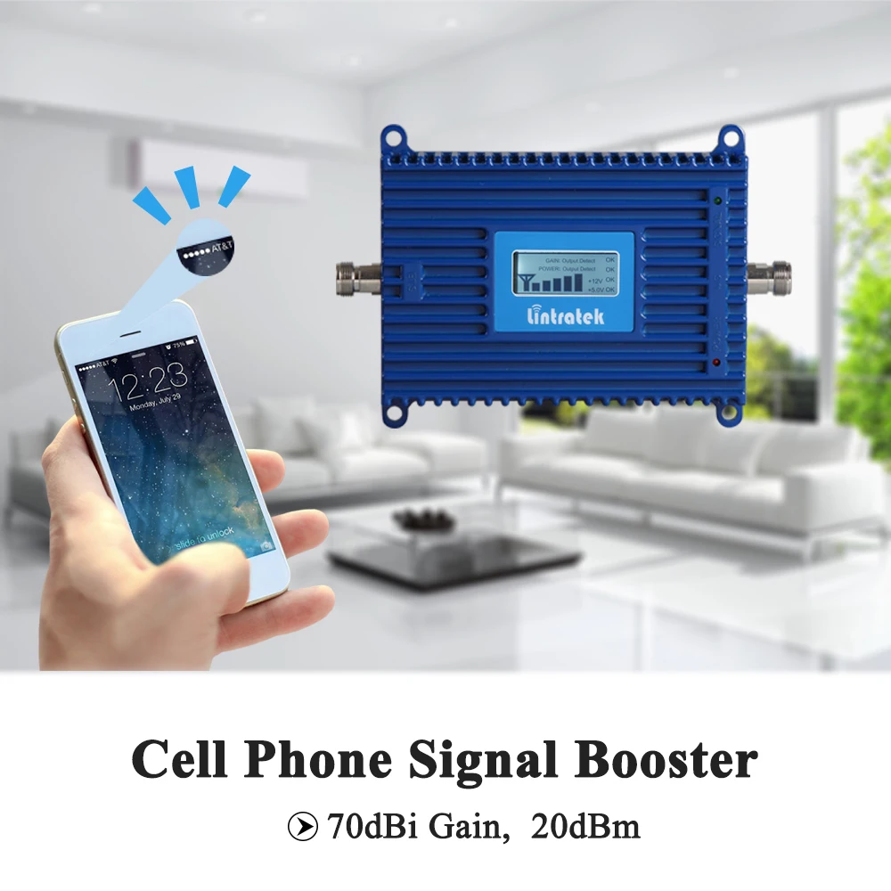 Lintratek GSM Сотовая связь усилитель сигнала ЖК дисплей Дисплей повторитель 900 МГц 70dB