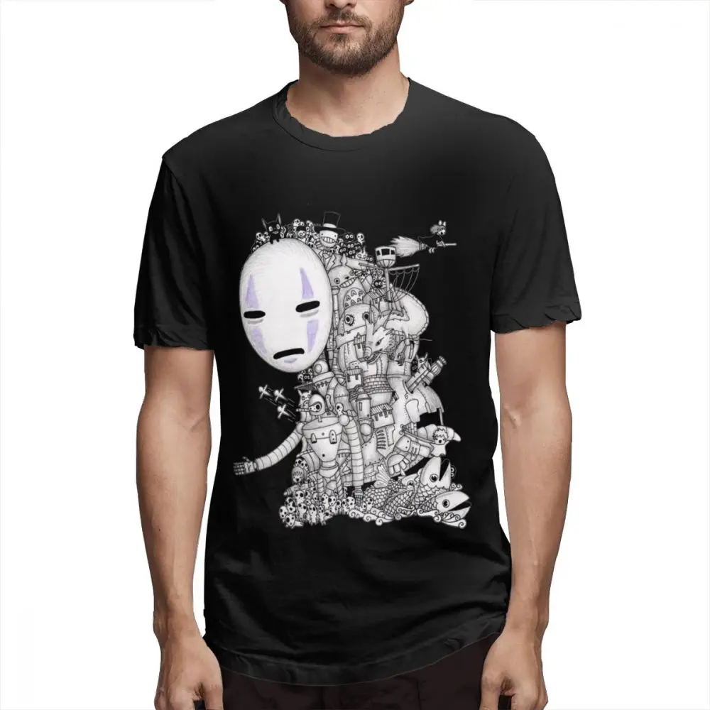 Футболка размера плюс для отдыха Hayao Miyazaki No Face Totoro Spirited Away Studio Ghibli Chihiro мягкая