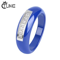 elegant style lady women rings black white blue pink color alien never fade healthy ceramic rings for daily collocation