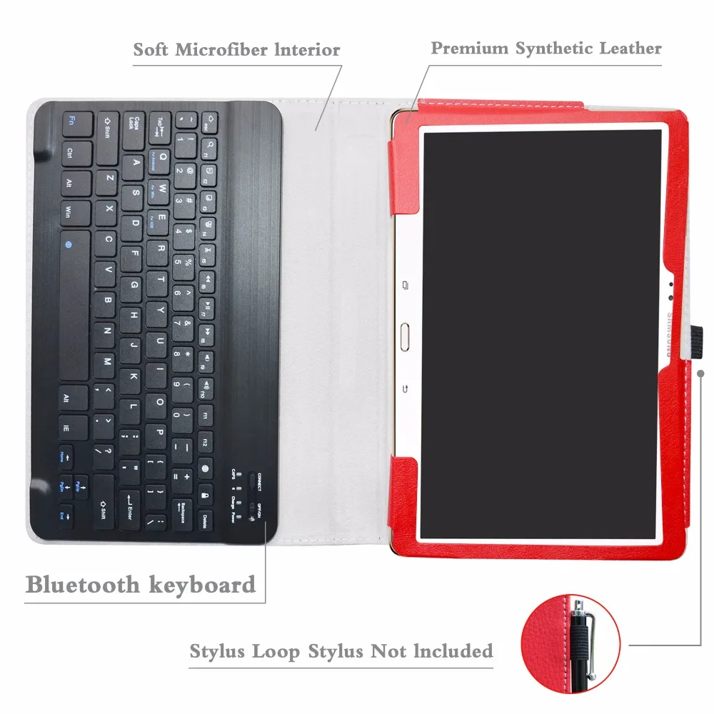 Для 10," samsung Tab S 10,5 T800 Съемная клавиатура Bluetooth чехол, Портативный складной чехол-подставка из искусственной кожи чехол
