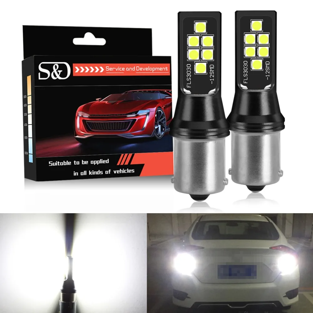 2 шт. 1156 BA15S P21W светодиодный BAU15S PY21W 1157 BAY15D P21/5 Вт лампы R5W 3030 автомобильные