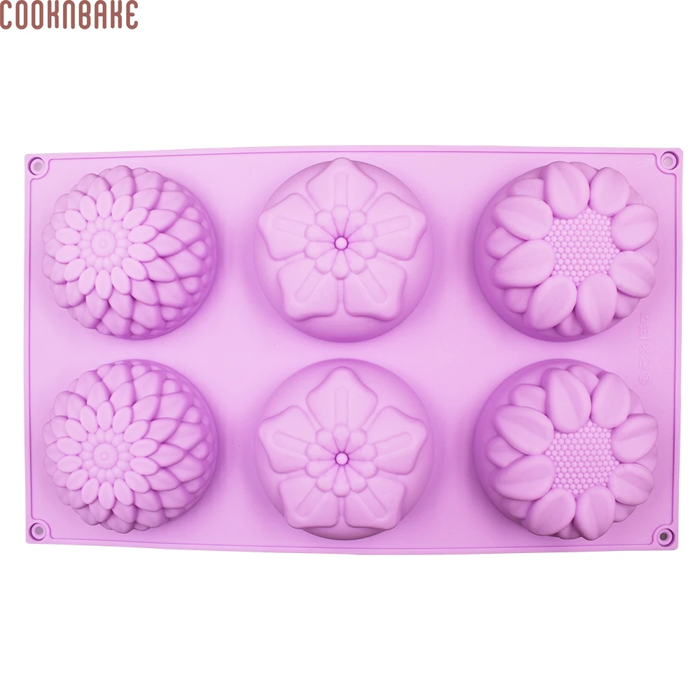 COOKNBAKE DIY три вида цветов силиконовая форма для торта мыльная желе CDSM 639|jelly mold|soap