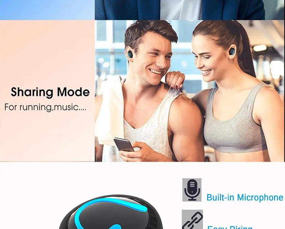 FANGTUOSI TWS беспроводные Bluetooth наушники стерео музыка гарнитура с микрофоном громкой связи вызов наушники с зарядным устройством
