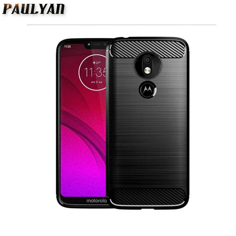 Чехол для телефона Motorola Moto G7 Power Case из углеродного волокна Мягкий чехол E4 Z4 Plus Z G5S G6