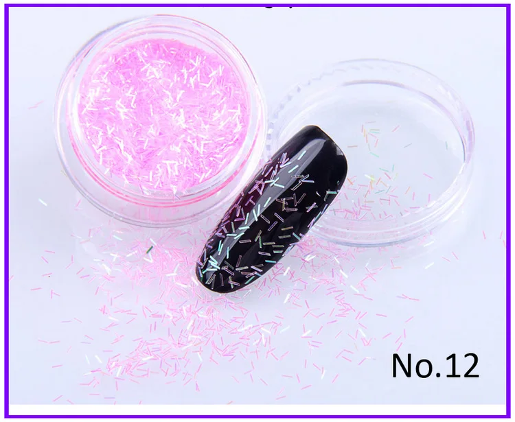 JCS012 1x Pot UPRETTEGO Nail Art Красочные полосы нить проволока для ногтей частицы Маникюр чередование Искусство 12 цветов Блеск линия клейкая лента наклейка - Цвет: JCS012