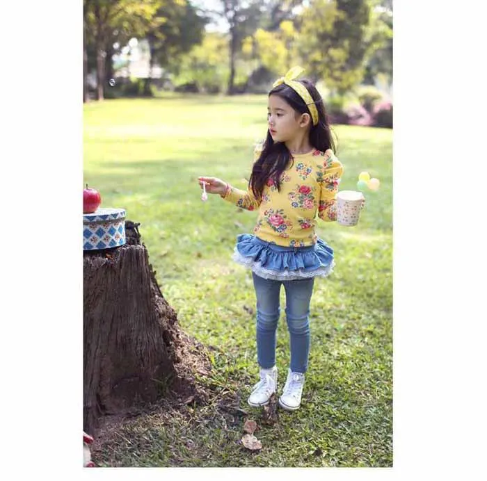 Новинка 2019 демисезонные джинсы для девочек детская юбка-пачка джинсовые брюки