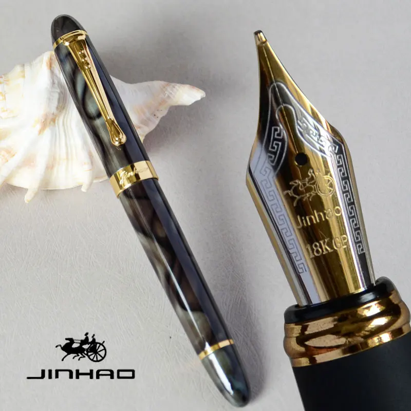as picture show IRAURITA перьевая ручка JINHAO X450 темно-зеленый и золотой 18 KGP 0,7 мм перо с широким основанием полностью металлический синий красный 21 цвет и чернила JINHAO 450 - Цвет: as picture show