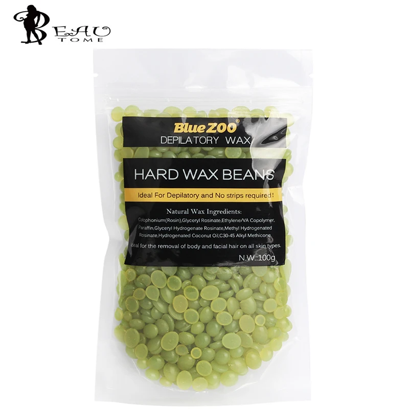 Горячая продажа 100 г/пакет зеленый чай воск для депиляции бобов горячая пленка