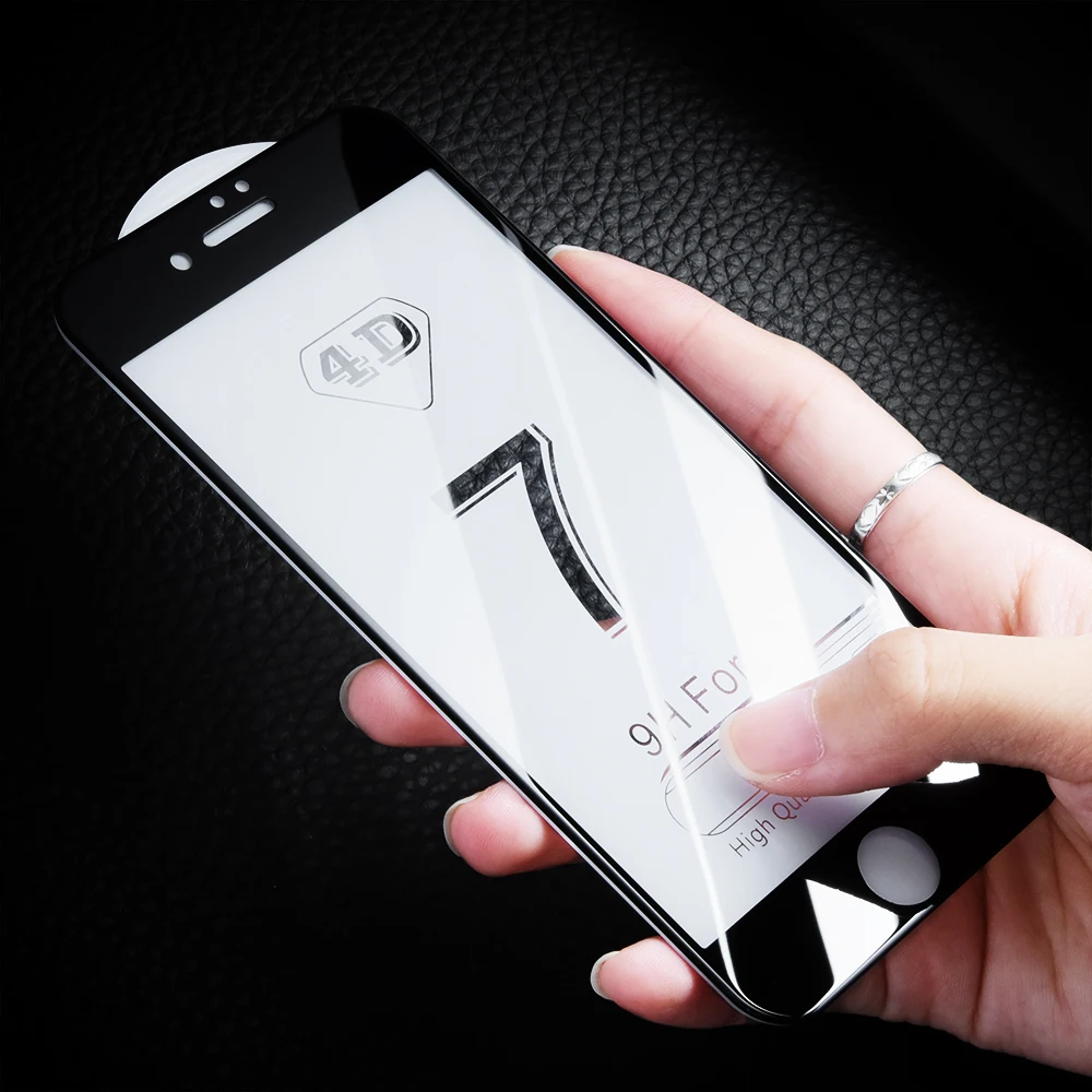 4D стекло для iPhone X XR XS MAX защита экрана круглый закругленный край закаленное