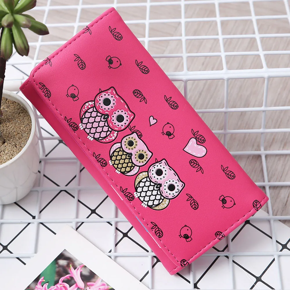 Aelicy 2019 Women's Long Owl Clutch Bag Fashion PU Leather Coin Small Purse Clasp | Багаж и сумки
