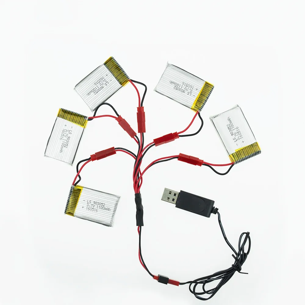 5 шт. литий-полимерные аккумуляторы JRC H11C H11D 3 7 в 1100 мАч и зарядное устройство USB для