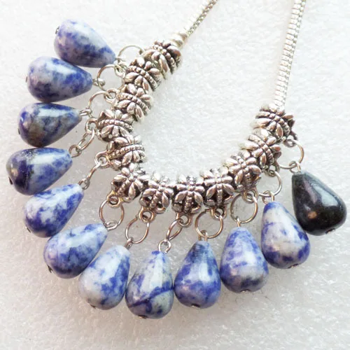 24 шт Sodalite КАПЛЕВИДНАЯ Подвеска подходит для европейского браслета ожерелье 15x10