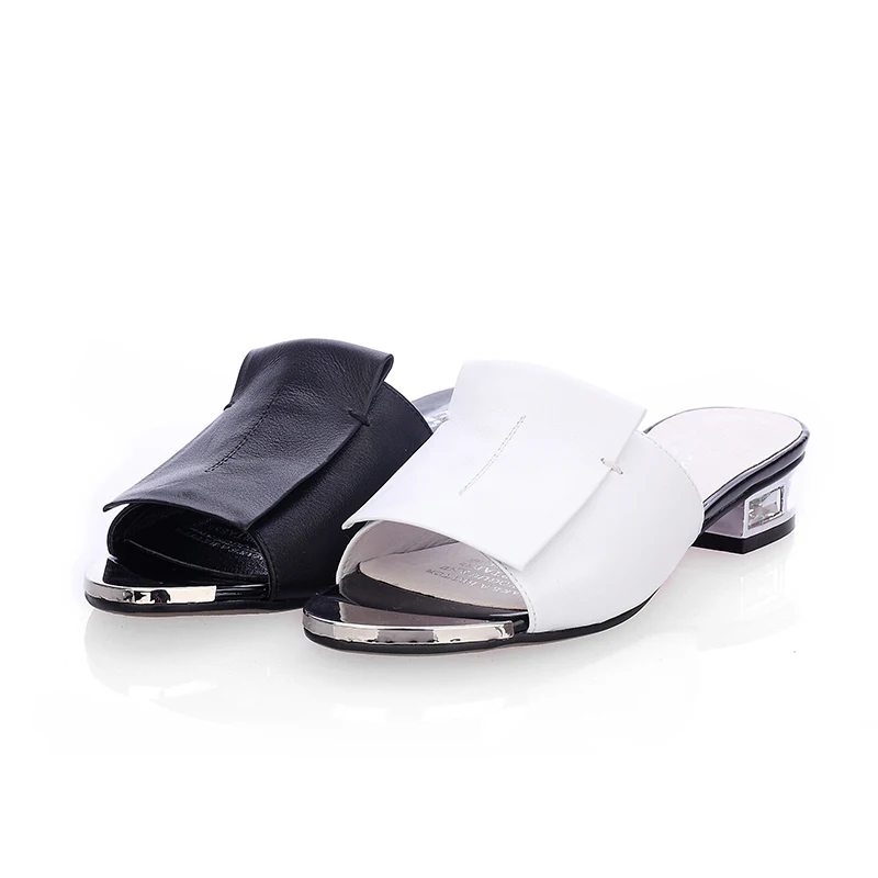 Шлепанцы Krazing Pot женские из бычьей кожи без застежки на низком каблуке пляжные