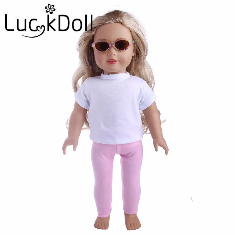 LUCKDOLL печатные рамки солнцезащитные очки подходят 18 дюймов американский и 43 см детская кукла одежда аксессуары, игрушки для девочек, поколение, подарок на день рождения