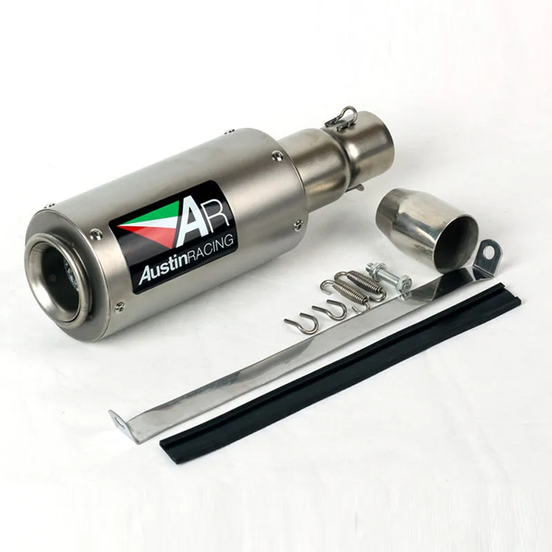 Универсальный Впускной 51 мм глушитель выхлопной трубы мотоцикла из нержавеющей