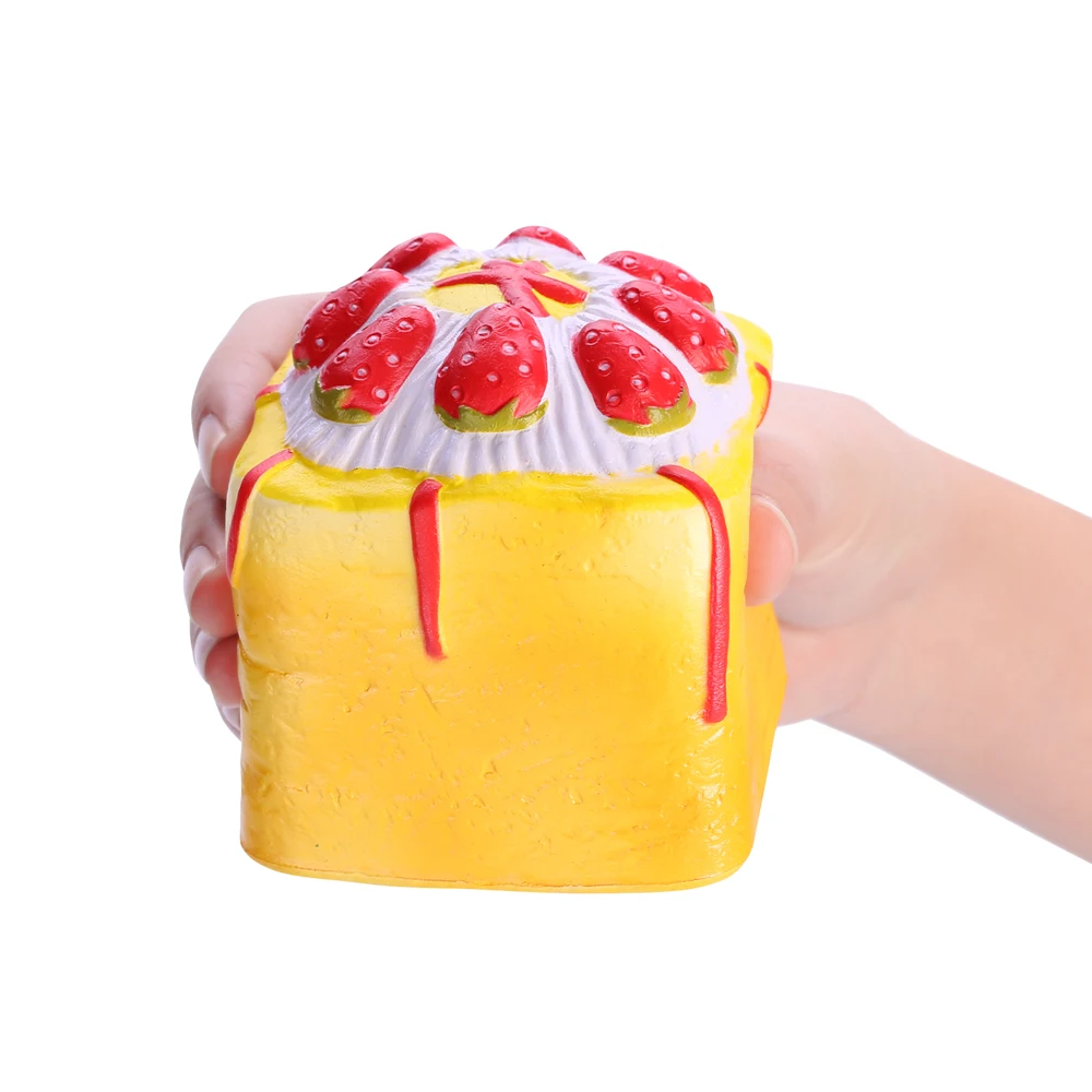 10 шт./лот оптовая продажа мягкими игрушками Vlampo желтый торт с клубникой Squeeze Toy