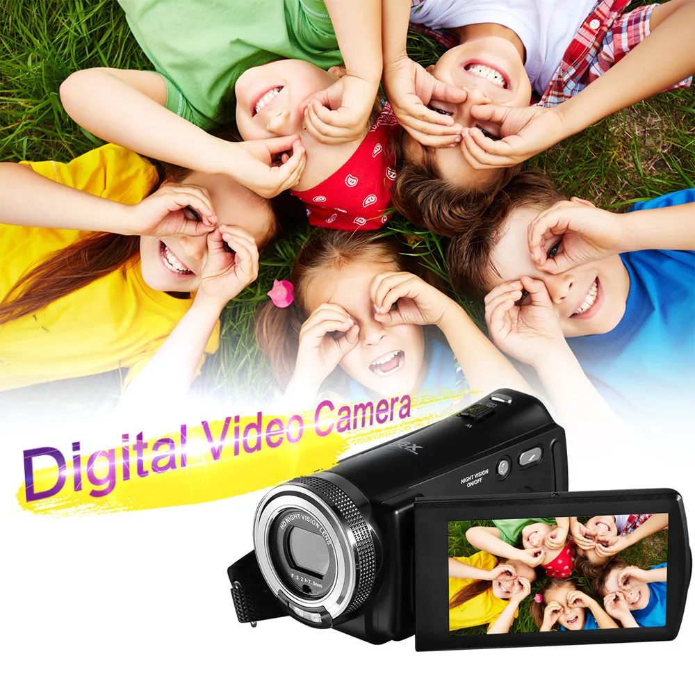 V12 HD видеокамера 1080 P 16X цифровой зум 20MP инфракрасный Ночное видение цифрового видео Камера Функция паузы с 3,0 дюймов ЖК-дисплей