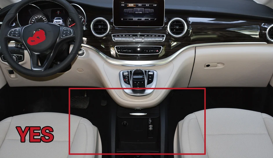 Для Mercedes-Benz v-класс V220 V260 V250 W447 подлокотник коробка для хранения задний поручень коробка для зарядки мобильного телефона USB держать руки воды