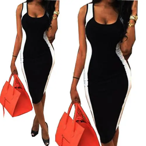 Горячая мода женское Бандажное облегающее платье без рукавов вечерние