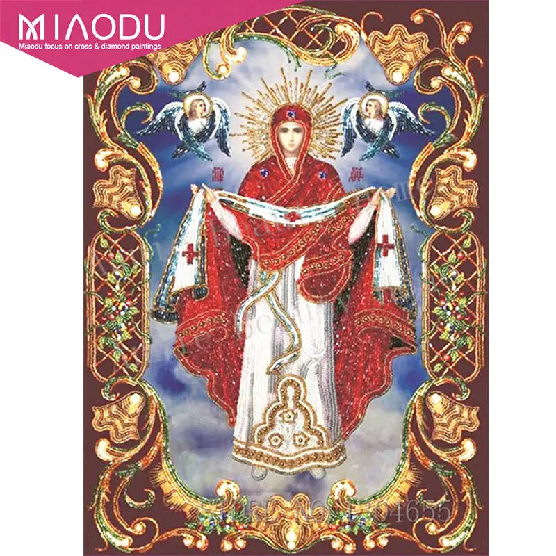 AB512 Miaodu Diy алмазная живопись Настенная Наклейка Ретро Религия подарок вышивка крестиком икона лидер Алмазная мозаика настоящая религиозная вышивка - Цвет: AB512