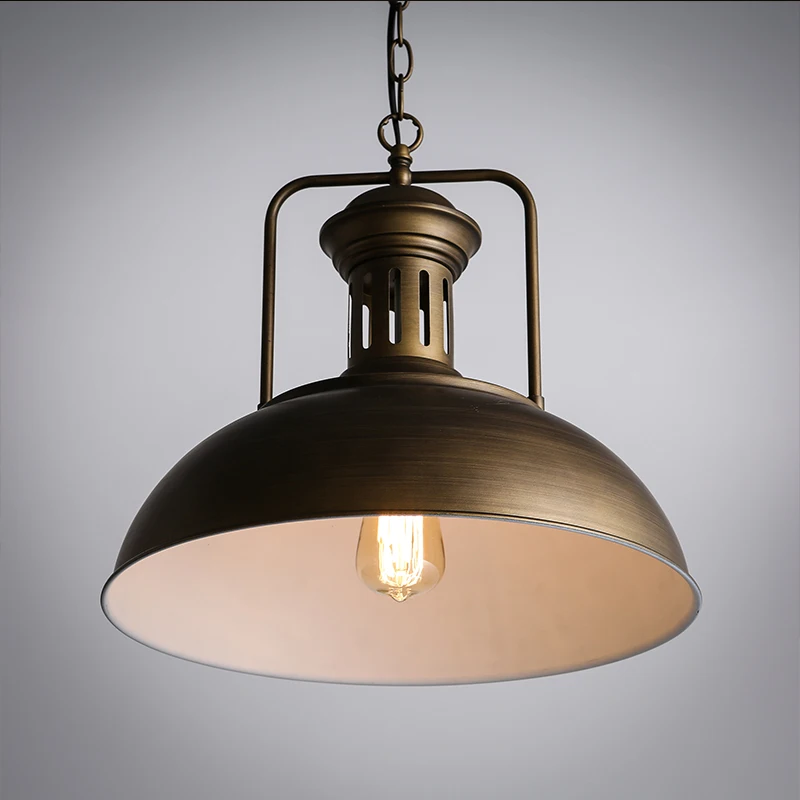 Черный и бронзовый потолочный светильник в форме купола железный американском