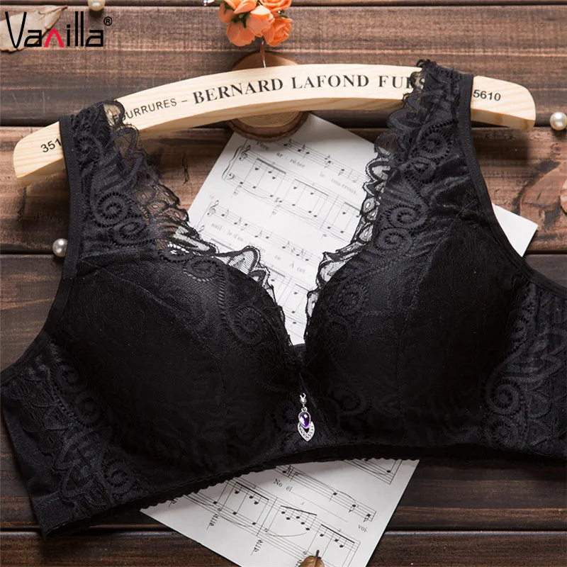Ванильный пикантные Push Up Bra провода Бесплатная кружевные бюстгальтеры для Для