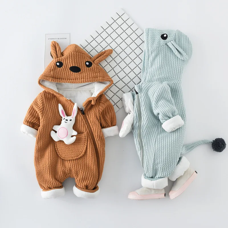 Комбинезоны для детей сезон осень-зима Новинка хлопковая теплая одежда малышей с