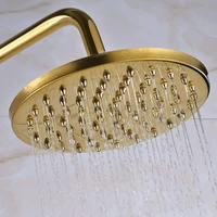 luxury golden gold brass shower head 8 inch round rainfall shower head bathroom shower head rain shower ksd266