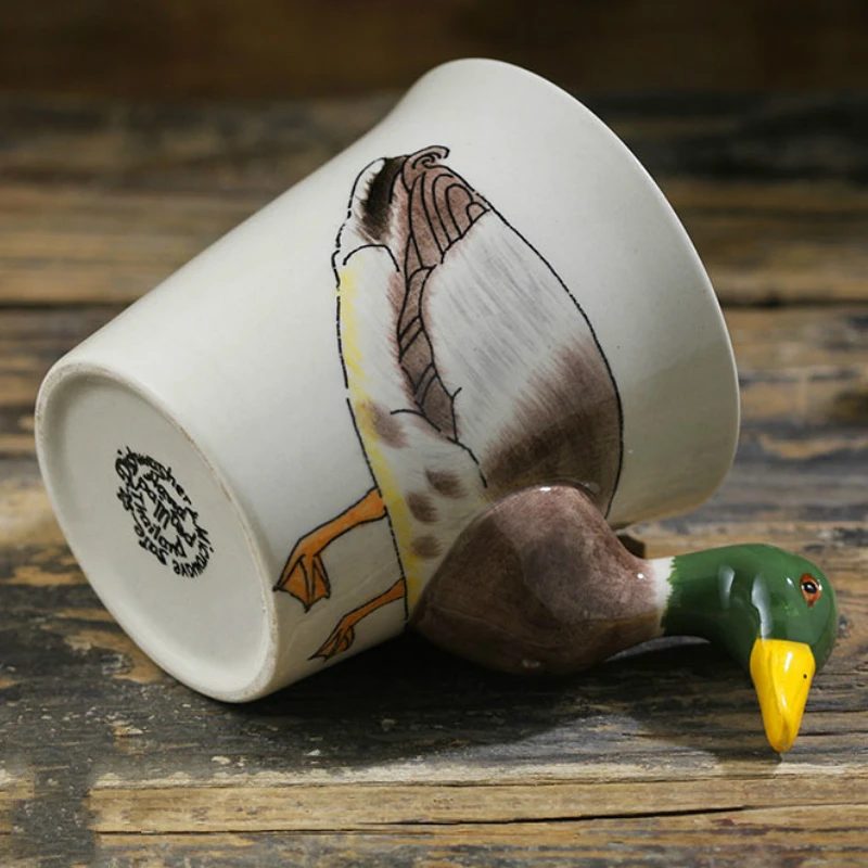 Ручная нарисованная кофейная кружка с изображениями животных креативная