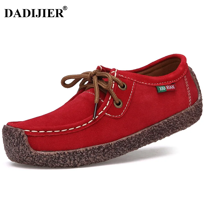

DADIJIER/Новинка 2018 года; модная повседневная кожаная обувь для женщин; удобная обувь на плоской подошве со шнуровкой в сдержанном стиле; женска...