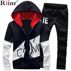 Бренд Riinr 2018, спортивный костюм для мужчин, теплый спортивный костюм с капюшоном, спортивные мужские спортивные костюмы, набор с принтом сеттера, большой размер, мужской тренировочный костюм 5XL