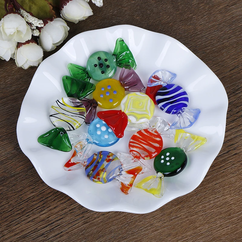 Винтажные муранские стеклянные сладости конфеты свадьба Рождество вечеринка дом яркие рождественские украшения самостоятельно кукольные аксессуары.