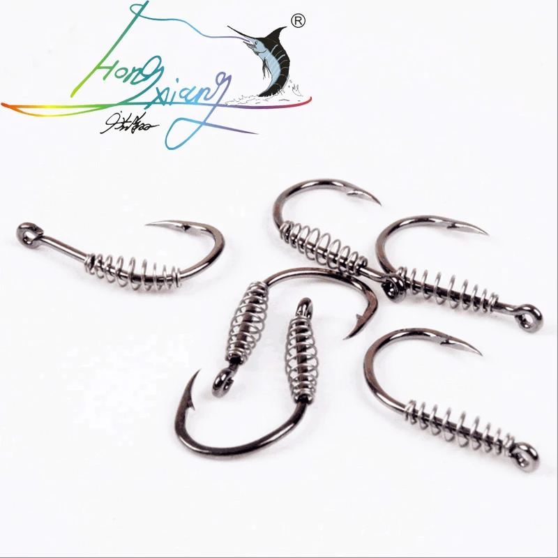

10pcs/lot High Carbon Steel Spring Hook Barbed Swivel Carp Jig Fly Fishing Hooks With Hole For Fishing Tackle Accessories jig