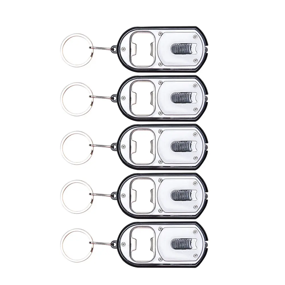 

Multi-Purpose 2-in-1 Keychain Key Ring LED Light Flashlight Torch Bottle Opener Outdoor Travel Kits