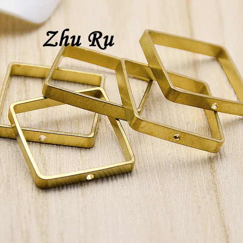 10 шт./лот zhu ru медь 25 мм амулеты четырехсторонняя рамка пряжка для ремня Подвески