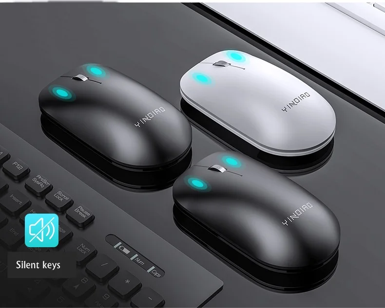 Тонкая эргономичная беспроводная клавиатура и мышь YINDIAO A6 с USB настольный