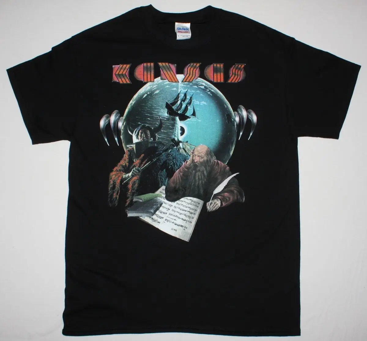 KANSAS ANTHOLOGY BLACK T SHIRT PROGRESSIVE ART HARD ROCK JOURNEY ASIA STYX | Мужская одежда